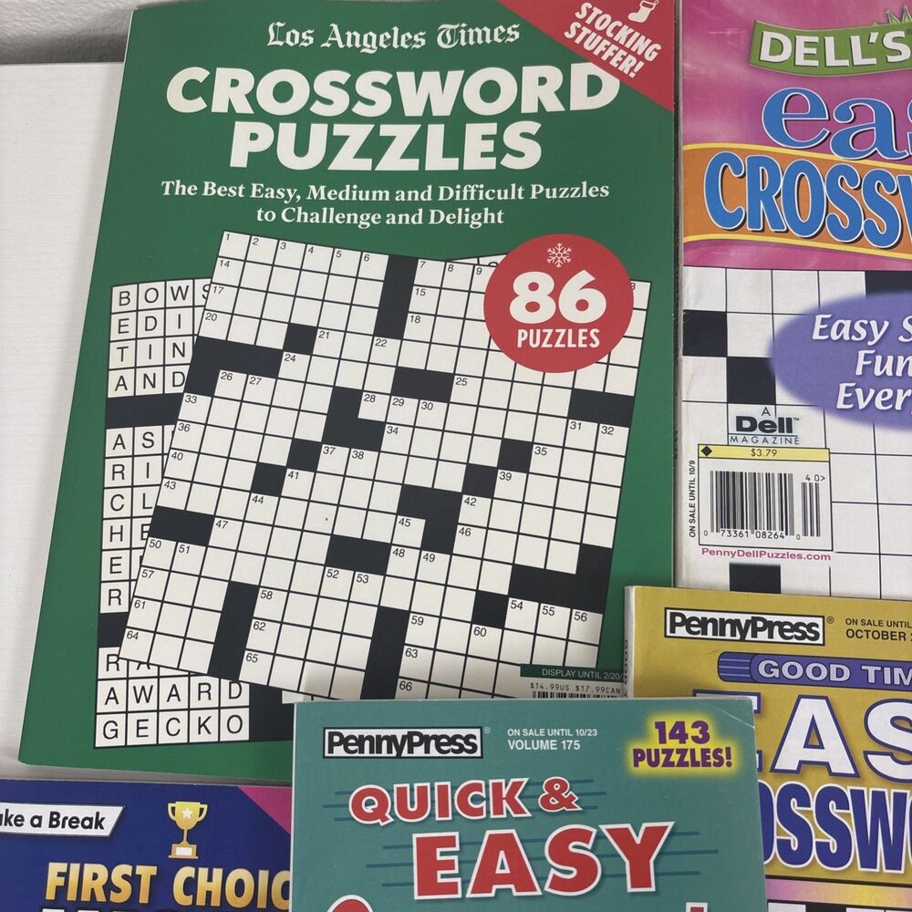 Lot of 12 Dell Penny Press LA Times Kappa Break Easy Crossword Puzzle Books - Picture 2 of 10